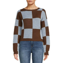 Checkerboard Wool Knitted Pullover Sweater - XD21