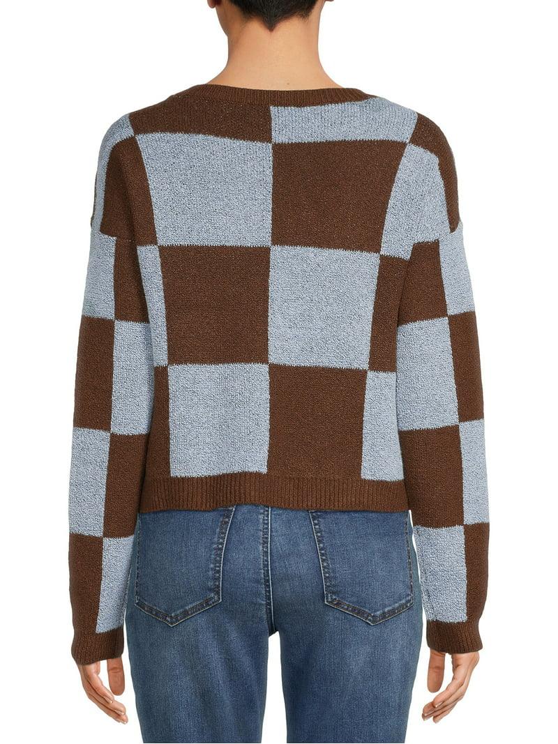 Checkerboard Wool Knitted Pullover Sweater - XD21