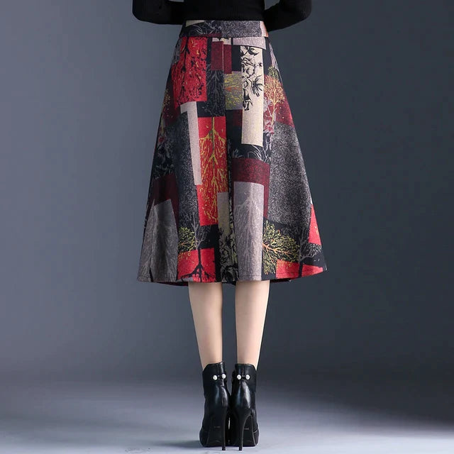 Colourblock midi skirt elastic waist - XD21