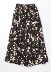 floral midi elastic waist skirt - XD21