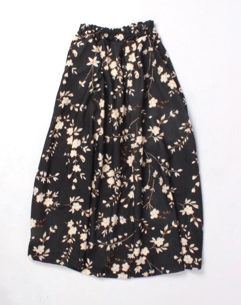 floral midi elastic waist skirt - XD21