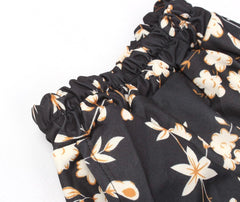 floral midi elastic waist skirt - XD21