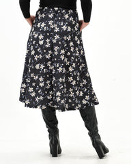 Floral midi skirt elastic waist - XD21