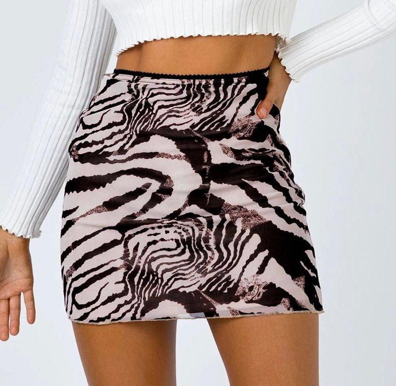 Frill Mini Print Chiffon Skirt - XD21