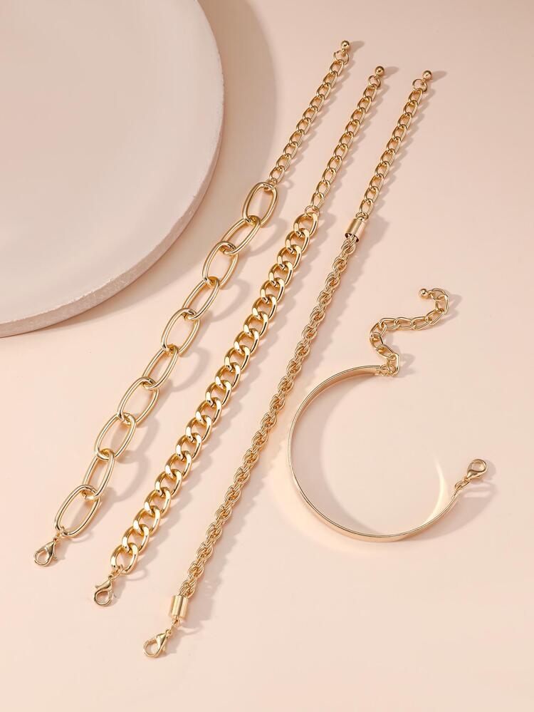 Fashion Minimalist Chain Bracelet 4pcs