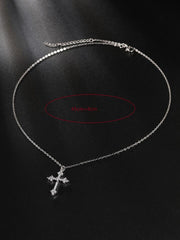 Cubic Zirconia Cross Pendant Necklace