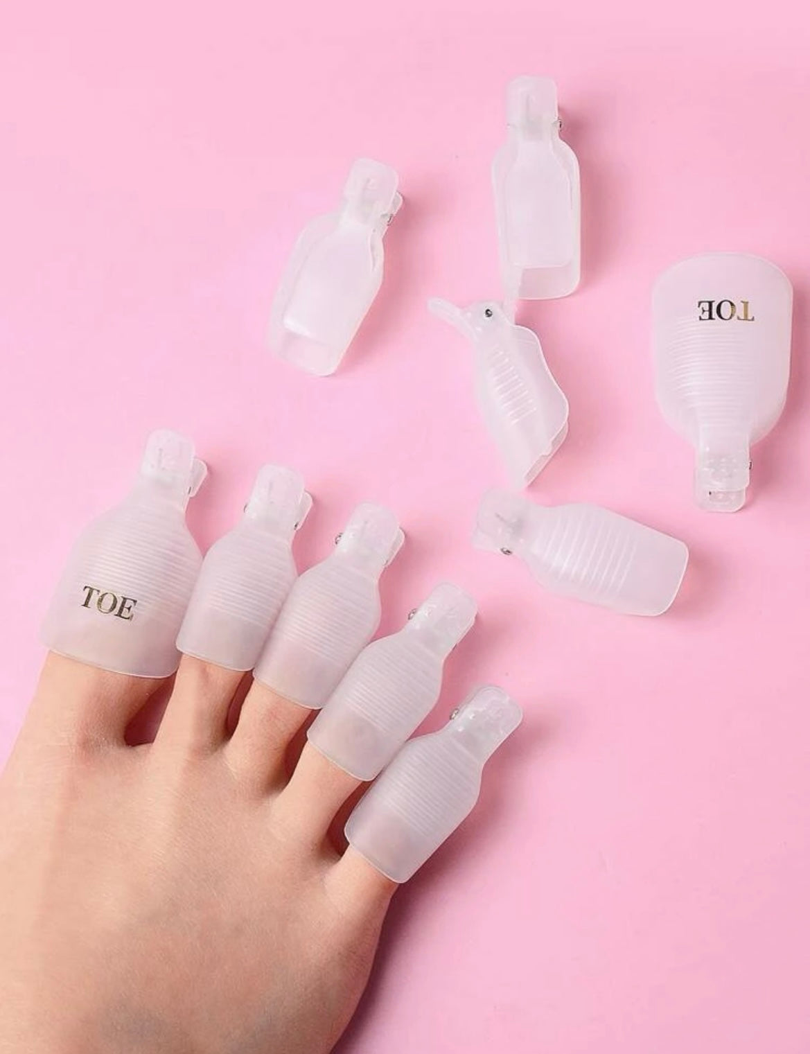 5Pcs Transparent Nail Polish Remover Clips Plastic Reusable