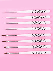 8Pcs Nail Brush Nail Art Liner Brush Acrylic French Stripe  .