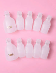 5Pcs Transparent Nail Polish Remover Clips Plastic Reusable