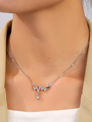 Heartbeat Rhinestone Charm Necklace