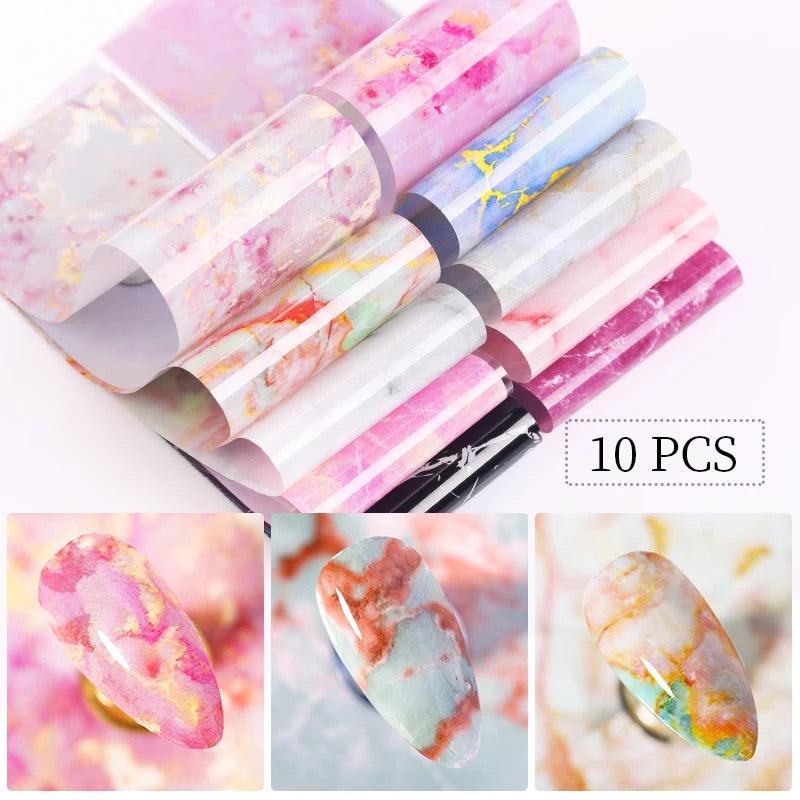 Nail Sticker Marble Pattern Nail Foil Nail Art Transfer Decals - XD21