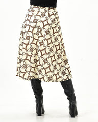 Pattern midi skirt elastic waist - XD21