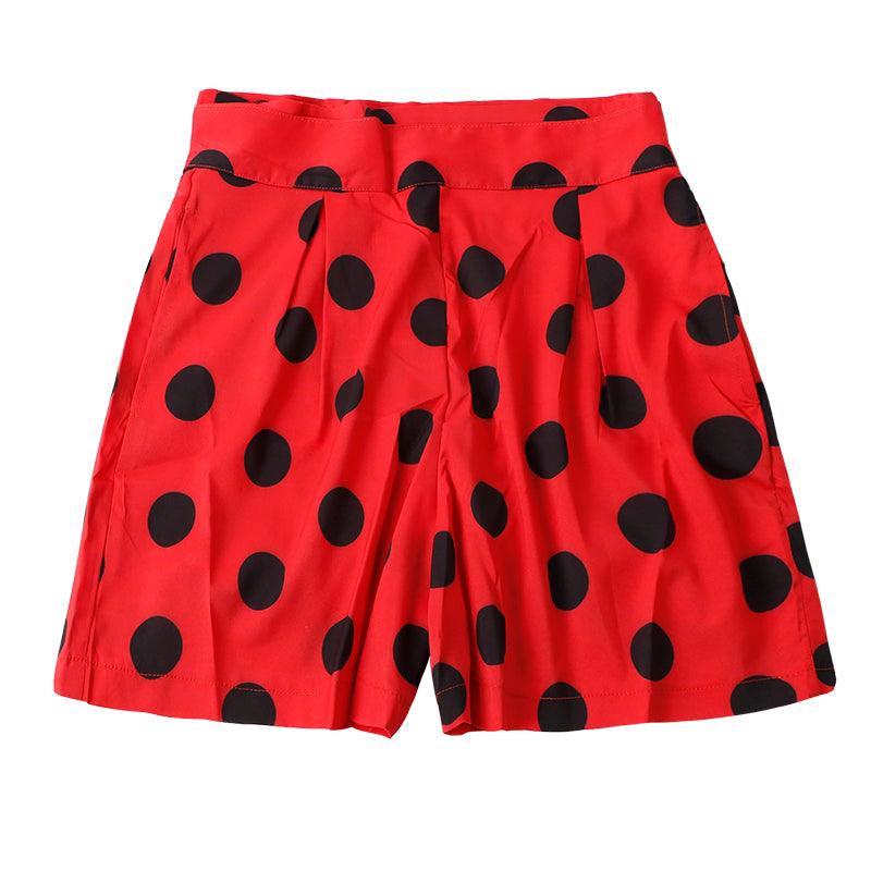 Polka Dot Print Highwaist Shorts - XD21