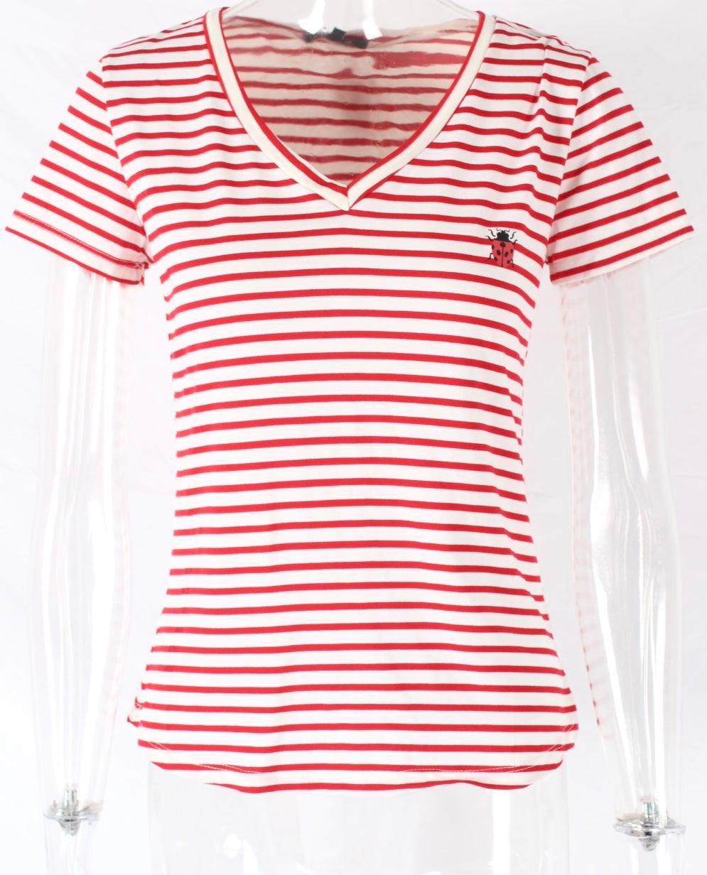 Stripe Short Sleeve T-shirt Ladybug - XD21