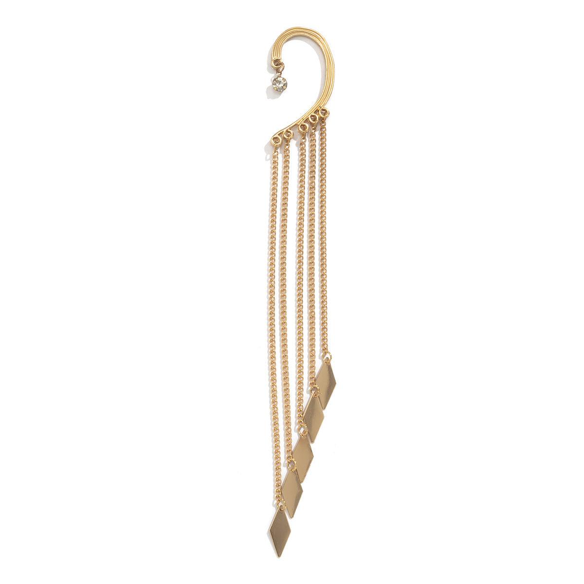 Diamond tassel chain earring - XD21